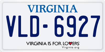 VA license plate VLD6927