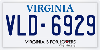 VA license plate VLD6929