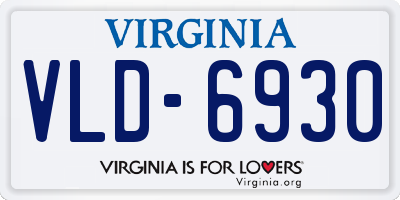VA license plate VLD6930