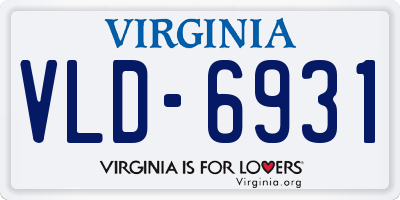 VA license plate VLD6931