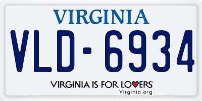 VA license plate VLD6934