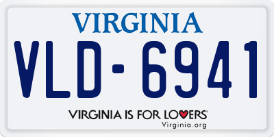 VA license plate VLD6941