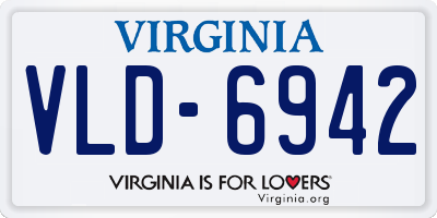 VA license plate VLD6942