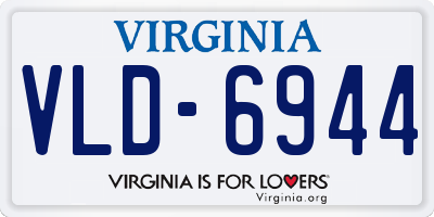 VA license plate VLD6944