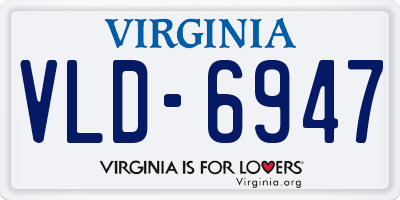 VA license plate VLD6947