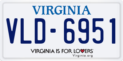 VA license plate VLD6951