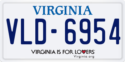 VA license plate VLD6954