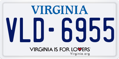 VA license plate VLD6955