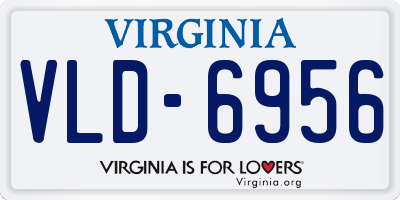 VA license plate VLD6956