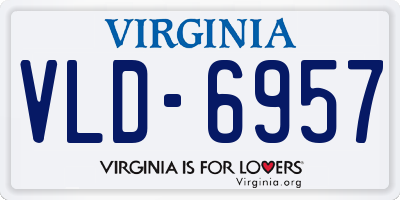 VA license plate VLD6957