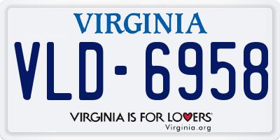 VA license plate VLD6958