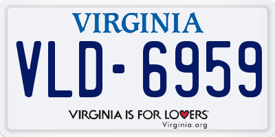 VA license plate VLD6959