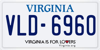 VA license plate VLD6960