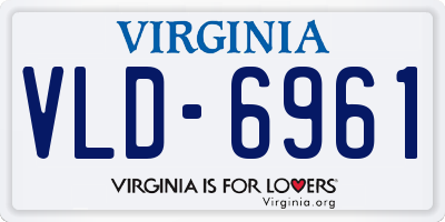 VA license plate VLD6961