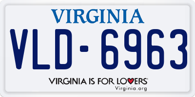 VA license plate VLD6963