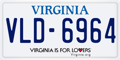 VA license plate VLD6964