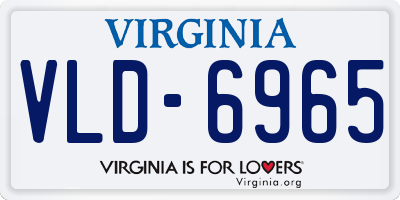 VA license plate VLD6965
