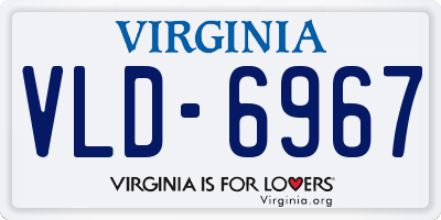 VA license plate VLD6967