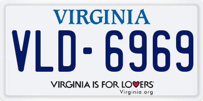 VA license plate VLD6969