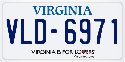 VA license plate VLD6971