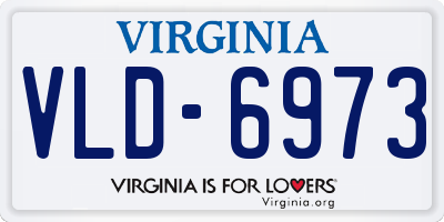 VA license plate VLD6973