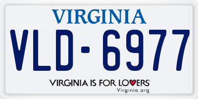 VA license plate VLD6977