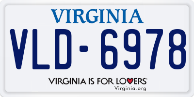 VA license plate VLD6978