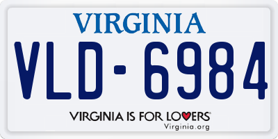 VA license plate VLD6984