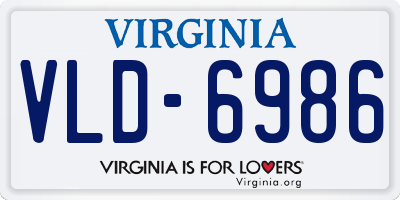 VA license plate VLD6986