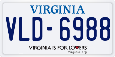 VA license plate VLD6988