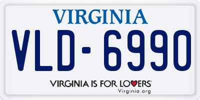 VA license plate VLD6990