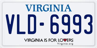 VA license plate VLD6993