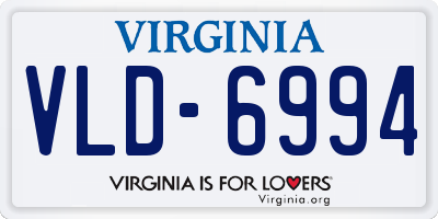 VA license plate VLD6994
