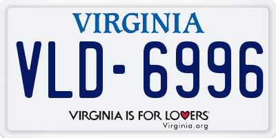 VA license plate VLD6996