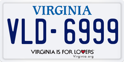 VA license plate VLD6999