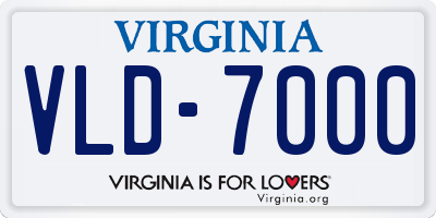 VA license plate VLD7000