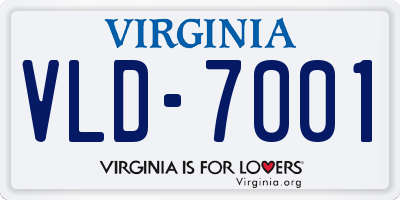 VA license plate VLD7001