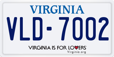 VA license plate VLD7002