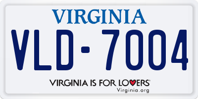 VA license plate VLD7004