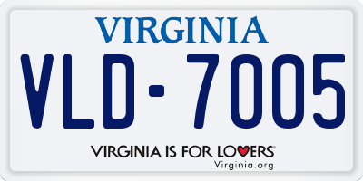 VA license plate VLD7005