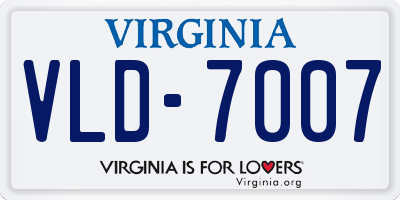 VA license plate VLD7007