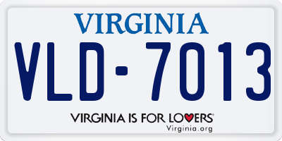 VA license plate VLD7013