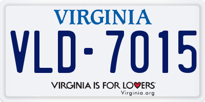 VA license plate VLD7015