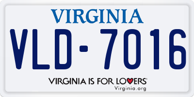 VA license plate VLD7016