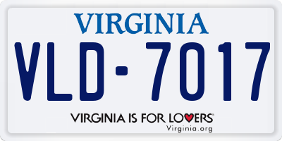 VA license plate VLD7017