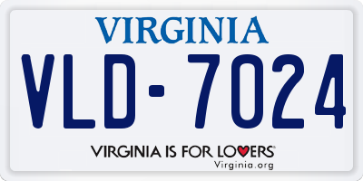 VA license plate VLD7024