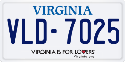 VA license plate VLD7025