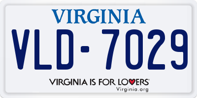 VA license plate VLD7029