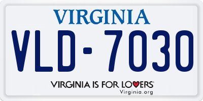 VA license plate VLD7030