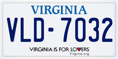 VA license plate VLD7032